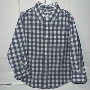 Crewcuts Navy and White Checkered Kids Button Down Shirt